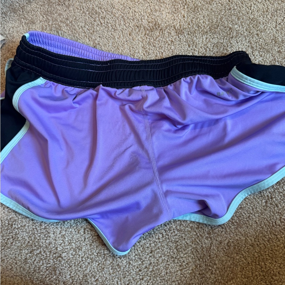 Nike Women's Lavender and Black Athletic Shorts